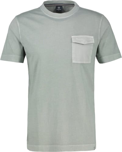 LERROS T-shirt met ronde hals en borstzak , Maat: XXL , Kleur: STORM GREY , 100% katoen