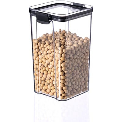 Graanbewaardoos Transparant Luchtdicht PET Siliconen Voedselbewaarcontainers voor Keuken Snacks Thee 1300ml beige