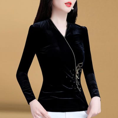 Onderstuk Dames Herfstkleding Nieuw Gevoel Binnenin met Leeftijdsverlagend Shirt Om De Buik Te Bedekken Top 4XL black