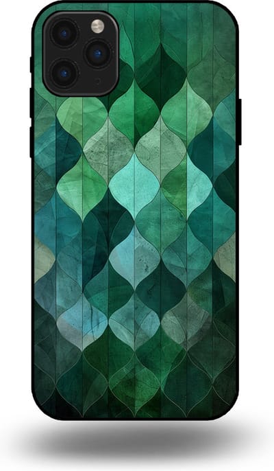 Smartphonica Telefoonhoesje geschikt voor iPhone 11 Pro Max met groene bladeren opdruk - TPU backcover case green leaf design - Groen geschikt voor iPhone 11 Pro Max