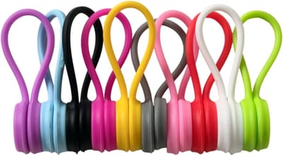 Herbruikbare Magnetische Kabelbinders - 10 Stuks - Siliconen USB-Kabelmanager voor Kantoor, School en Thuis - Meerkleurig