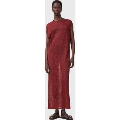 AllSaints Kaito Dress Rosewood Red Taglia: M | Maxi abiti Outlet | Donna | Rosa