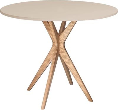 Ronde Eettafel 90 cm Zwart - Compacte Zuilt tafel voor 4 Personen