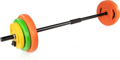 Aerobics halterset 20 kg - lange halter - halterschijven en veersluitingen - krachttraining