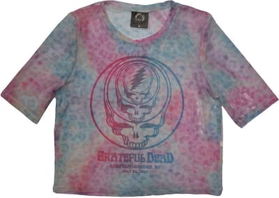 Grateful Dead - Concentric Skulls Crop top - XXS - Blauw
