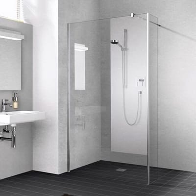Kermi Walk-In XB fixed panel in the angle 50 x 200 cm for combination with Wall or Free XBFFW05020VAK