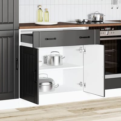 vidaXL - Onderkast - Lucca - bewerkt - hout - zwart