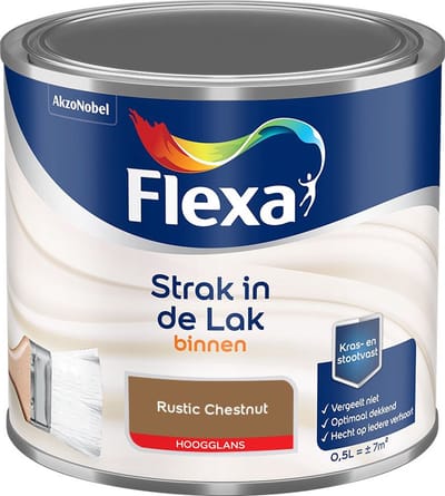 Flexa - Strak In De Lak Binnenlak Hoogglans - Rustic Chestnut - Mengverf - 500 Ml