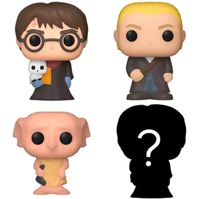 Funko Bitty Pop! - Harry Potter 4-Pack Serie 1 – Harry Potter 31 – Draco Malfoy 13 – Dobby 17 + Mystery