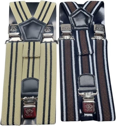 Duo Pack Bretels diversen kleuren Met 3 stevige Clips Die niet los schieten