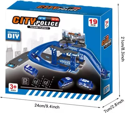 Politiebureau Speelset 19-delig - Bouwen en Spelen - Politie Speelgoed - Kinderspeelgoed - Politie Auto's en Bureau - Kerstcadeau - Cadeau voor Kerst en Sinterklaas - A1.2