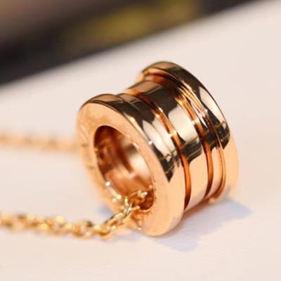 Collier en argent sterling 925 Bv chaîne à forage complet en or rose petite jolie taille bijoux en céramique collier couple homme et femme beige