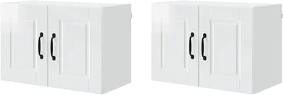 Keukenkast met plank - Wandkast set - Keuken opbergen - Slank modern design - 60 x 40 cm - Hoogglans wit