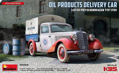 MiniArt Modelbouwpakket Militaire voertuigen - 38069 Mercedes Liefer Pritschenwagen Typ 170V Oil Products Delivery Car Plastic - 1:35 - Modelbouw