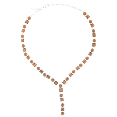 Behave® Dames Ketting Bruin Met Hanger – Nikkelvrij Handgemaakt Sieraad 42 Cm