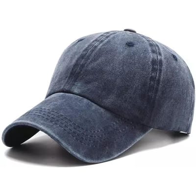Baseballpet, dames artistiek retro outdoor Japans zacht top, zomerse distressed heren gewassen katoen duckbill pet (Navy Blue,Adjustable) marineblauwe kleur