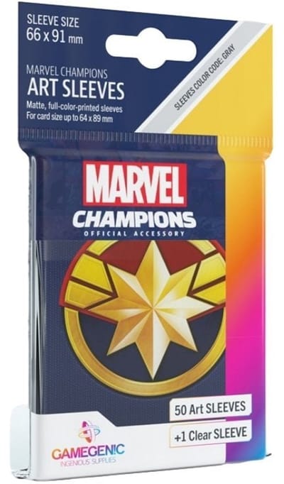 Board Game Sleeves 'Marvel Champions: Captain Marvel' 66 x 91 mm (51ST) - Accessoires