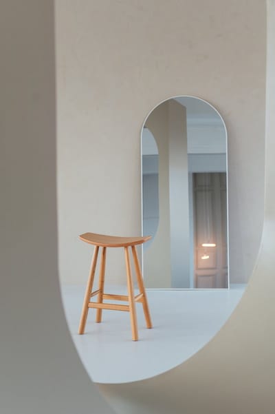 Nordic Style® Boogspiegel 180x80cm - Mat Wit - Scandinavische Spiegels - Halfrond - Pas spiegel - Staande spiegel - Kleedkamer spiegel - Pas - Boog - Half Rond Ronde - Woonkamer - Wand - Muurspiegel - Muur