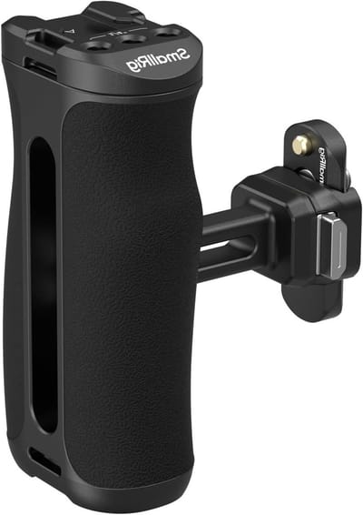 Snelontgrendelbare camera cage handgreep met NATO rail, hoogte verstelbaar tot 43mm, voor links- en rechtshandig gebruik, tot 10kg belastbaar