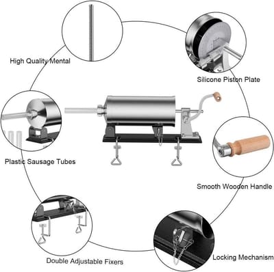 Worstenvuller - Worstenmaker Machine - Handmatig - RVS - Keukenapparatuur