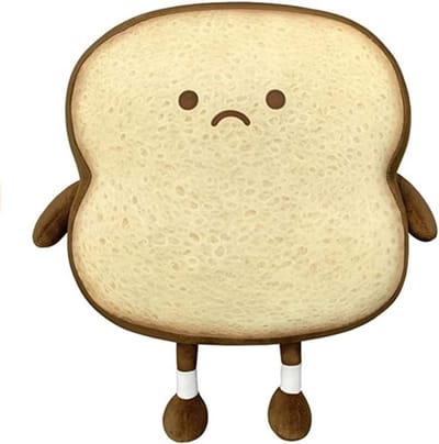 Grappige Toast Kussen, Schattig Pluche Brood Kussen voor Sofa, Decoratie voor Kinderen en Volwassenen, Ideaal voor Slaapkamer en Woonkamer