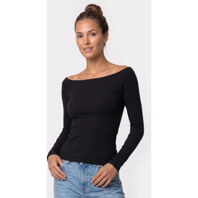 ARKET Manana Off Shoulder Top Black Maat: XS | Longsleeves Outlet | Dames | Zwart