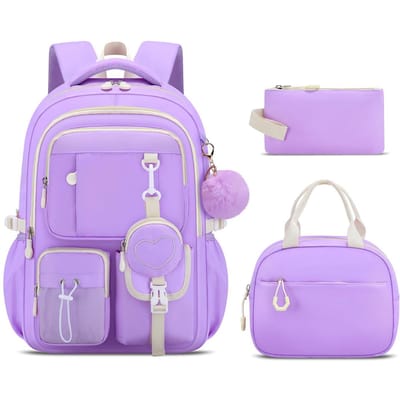 3 stuks/set Meisjes Schoolrugzak set Kinderrugzak met Lunchbox en Etui Tiener Meisje Boekentas voor Basisschool Middelbare School
