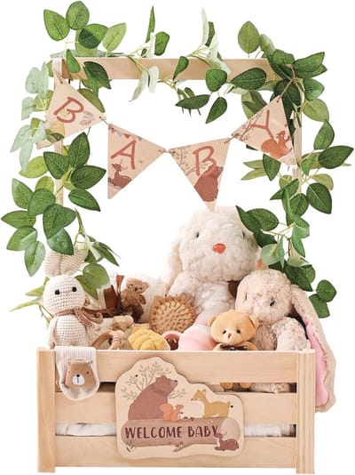 Houten kraammand met verstelbaar handvat voor pasgeborenen - Gepersonaliseerde baby shower geschenk