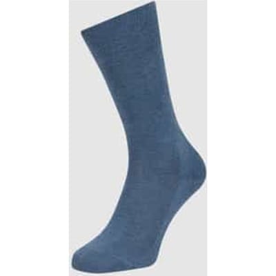 FALKE Family eenkleurig katoen sokken heren blauw - maat 39-42