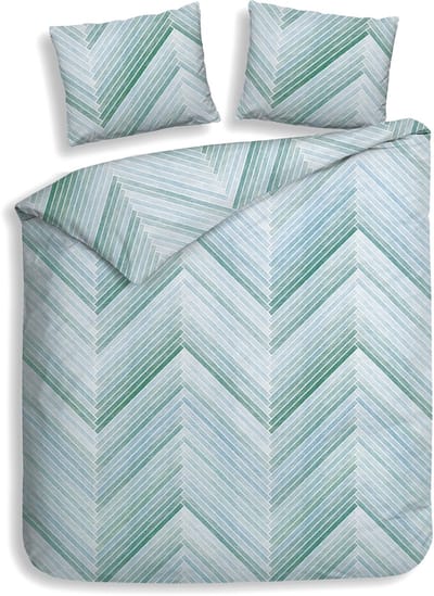 Heckettlane Dekbedovertrek Vita - Bedlinnen met Abstract print - 260x200-220 cm - Blauw - Dekbedovertrek van 100% Katoen-Flanel