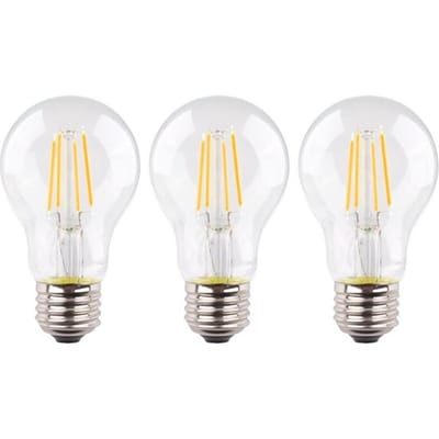 3 stuks Müller filament led lamp E27 4.9W 470lm 2700K Helder Niet dimbaar A60