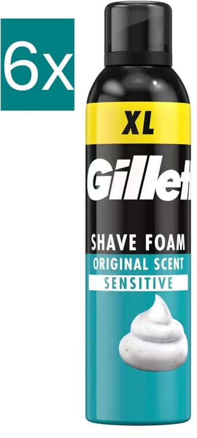 Gillette - Scheerschuim - Gevoelige Huid - 300ml x 6
