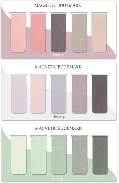 Viwado® Magnetische Boekenleggers 15 stuks – Misty, Ocean & Emerald