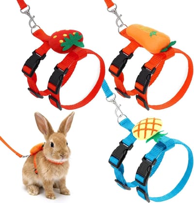 Verstelbaar konijnenharnas en lijn set voor kleine dieren, inclusief katten en hamsters, schattig en comfortabel harnas met riem voor veilig buiten spelen