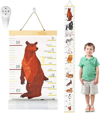 Meetlat voor Kinderen, Muurstickers voor Groei, Groeimeter voor Baby- en Peuterkamers, Eenvoudig Registreren, Duurzaam Gebruik, 195 x 20 cm, Perfect voor Kinderen en Decoratie