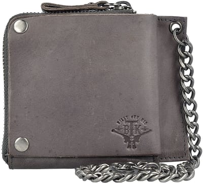 Billy the Kid Nasty Cowboys Kettingportefeuille Leer 12,5 cm - Jongens - Horizontaal - stonegrey