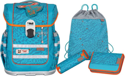 McNeill Schooltas Ergo Complete Set 4-delig Orange Groene Veelkleurig