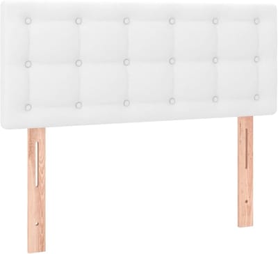 Hoofdbord Kunstleer - Bedhoofdeinde Hout - Bedombouw Completeren - Verstelbare Hoogte - 80x5x78/88 cm - Wit