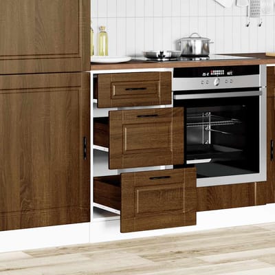 vidaXL - Onderkast - Porto - bewerkt - hout - bruin - eikenkleur