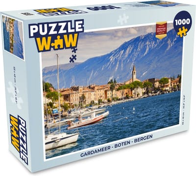 Puzzel Gardameer - Boten - Bergen - Legpuzzel - Puzzel 1000 stukjes volwassenen