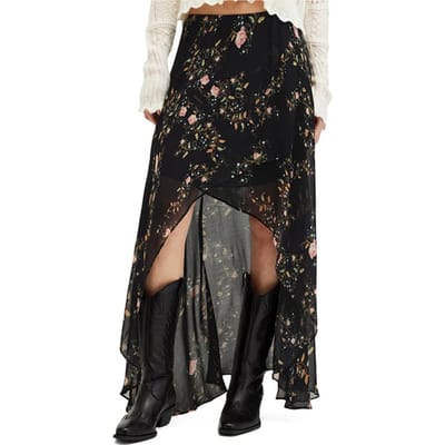 AllSaints Slvina Oto Skirt Black Maat: 12 | Maxi Rokken Outlet | Dames | Zwart