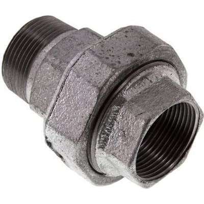 Rp 1 1/4'' x R 1 1/4'' F/M Verzinkt Gietijzeren Borstnippel 3-delig met Conische afdichting 25 Bar - FL2S-FM-IZ-114R-C