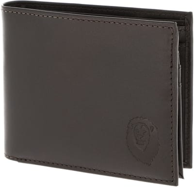 oxmox Leren portemonnee Leather RFID Protect Querscheinbörse Freedom Lion Embossed Brown donkerbruin