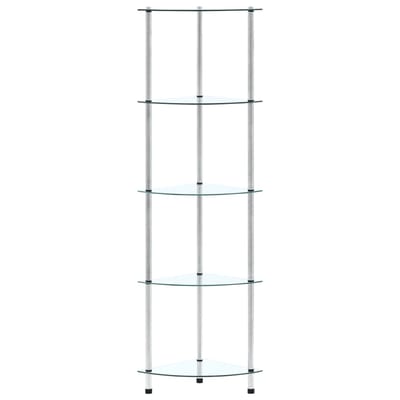 vidaXL - Kastje - 5-laags - 30x30x130 - cm - gehard - glas - transparant