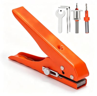 Enkelvoudige gaatjespons voor randafwerking - 10mm perforator voor bankkaarten, PVC, hard folie en dunne fineer met duidelijke perforatiepositie
