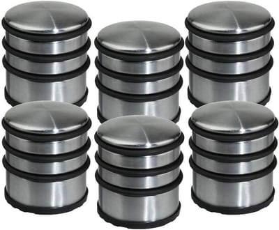Deurstoppers - Deurhouders - Muren Beschermen - Robuust Metaal Cement - 6 stuks - Zwart