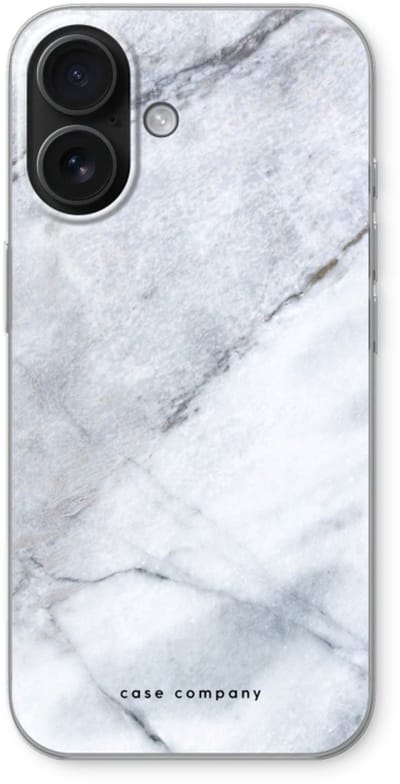 Case Company® - Hoesje geschikt voor iPhone 16 hoesje - Witte marmer - Soft Cover Telefoonhoesje - Bescherming aan alle Kanten en Schermrand