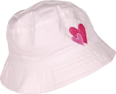 Zonnehoedje met Hartjes - Wit/Roze -48cm