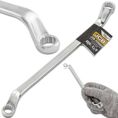 JCB - Ringsleutel - 8x10mm - 12-kant Profiel - 75° Gebogen