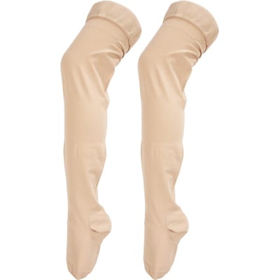 3XL Beige Open Teen Compressiekousen Dijhoog 23‑32mmHg Teenloze Compressiesokken voor beige